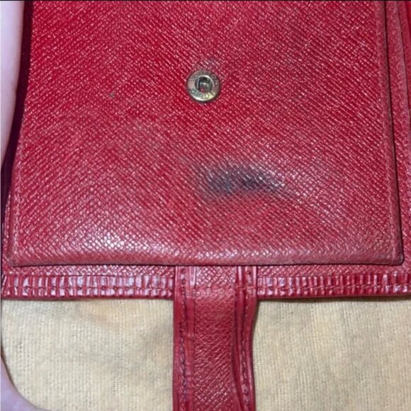Louis Vuitton Porte Billets Red Epi Compact Bifold Snap Wallet Leather Vintage 1 - Picture 5 of 14